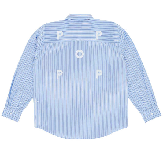 POP Striped Logo Shirt Blue