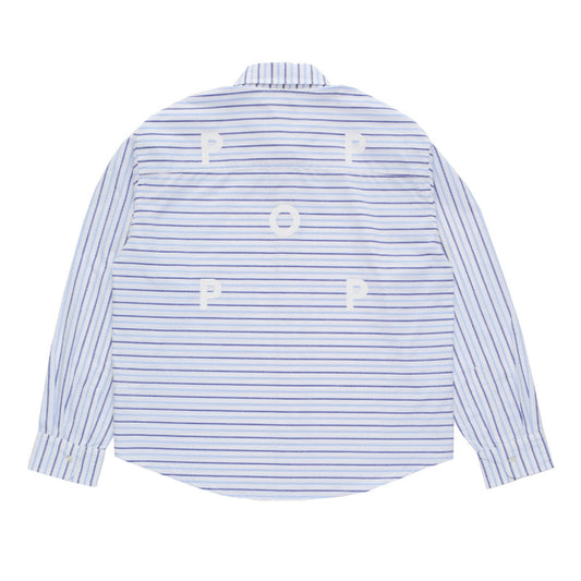 POP Striped Logo Shirt White/Blue