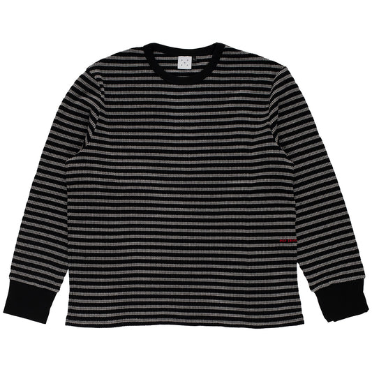 POP Striped Waffle Sweater Grey/Black