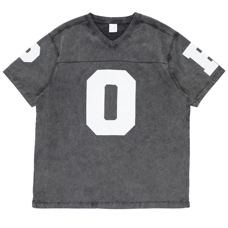 POP Washed Football T-Shirt Black