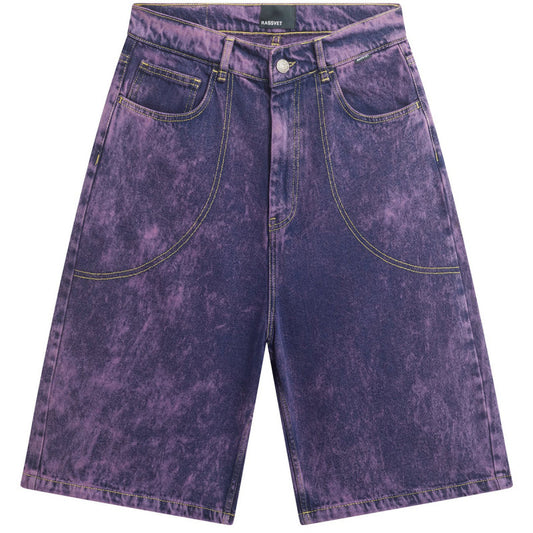 Rassvet Acid Wash Denim Shorts Woven Purple