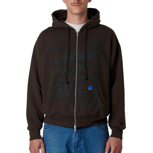 Rassvet Collage Zip Hooded Sweater Knit Brown