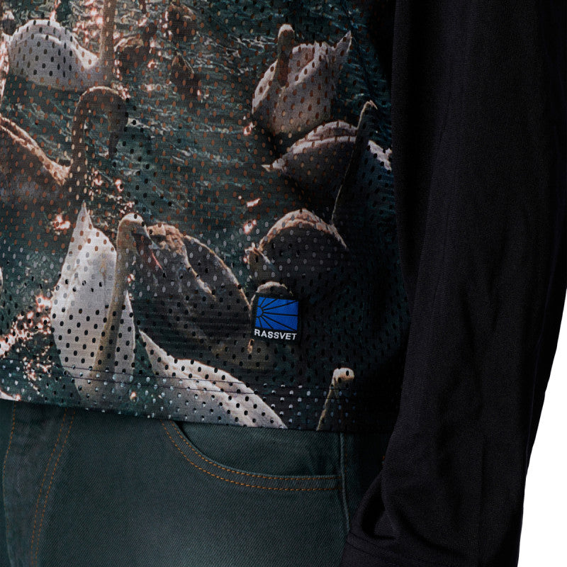 Rassvet Swan Mesh Longsleeve Polo Woven Black