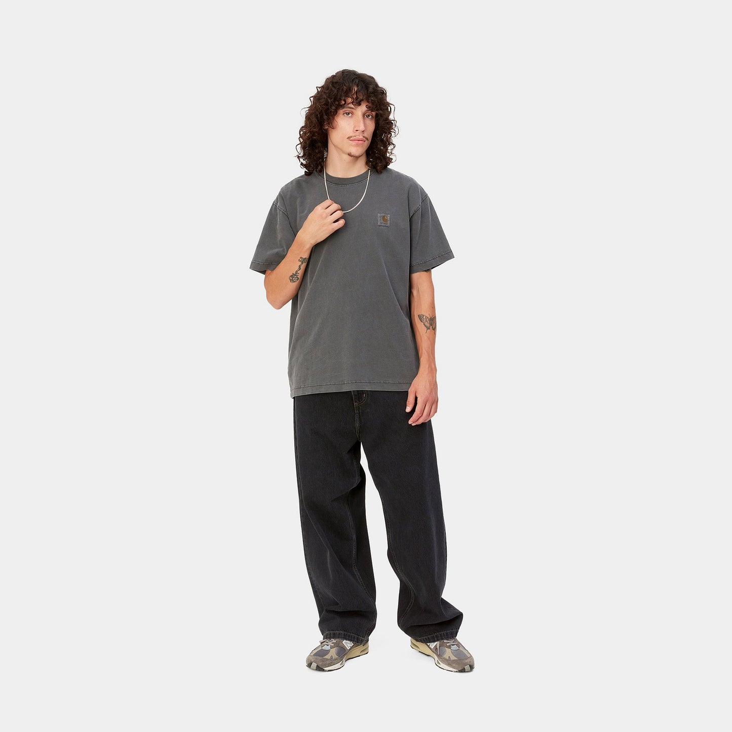 Carhartt WIP Nelson T-Shirt Charcoal Garment Dyed