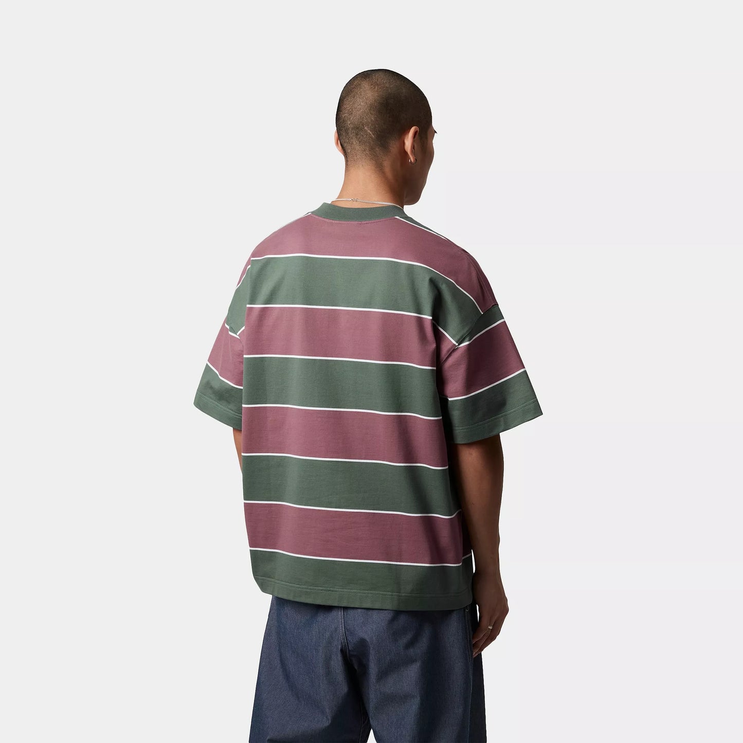 Carhartt WIP Quinby T-Shirt Quinby Stripe Silver Pine