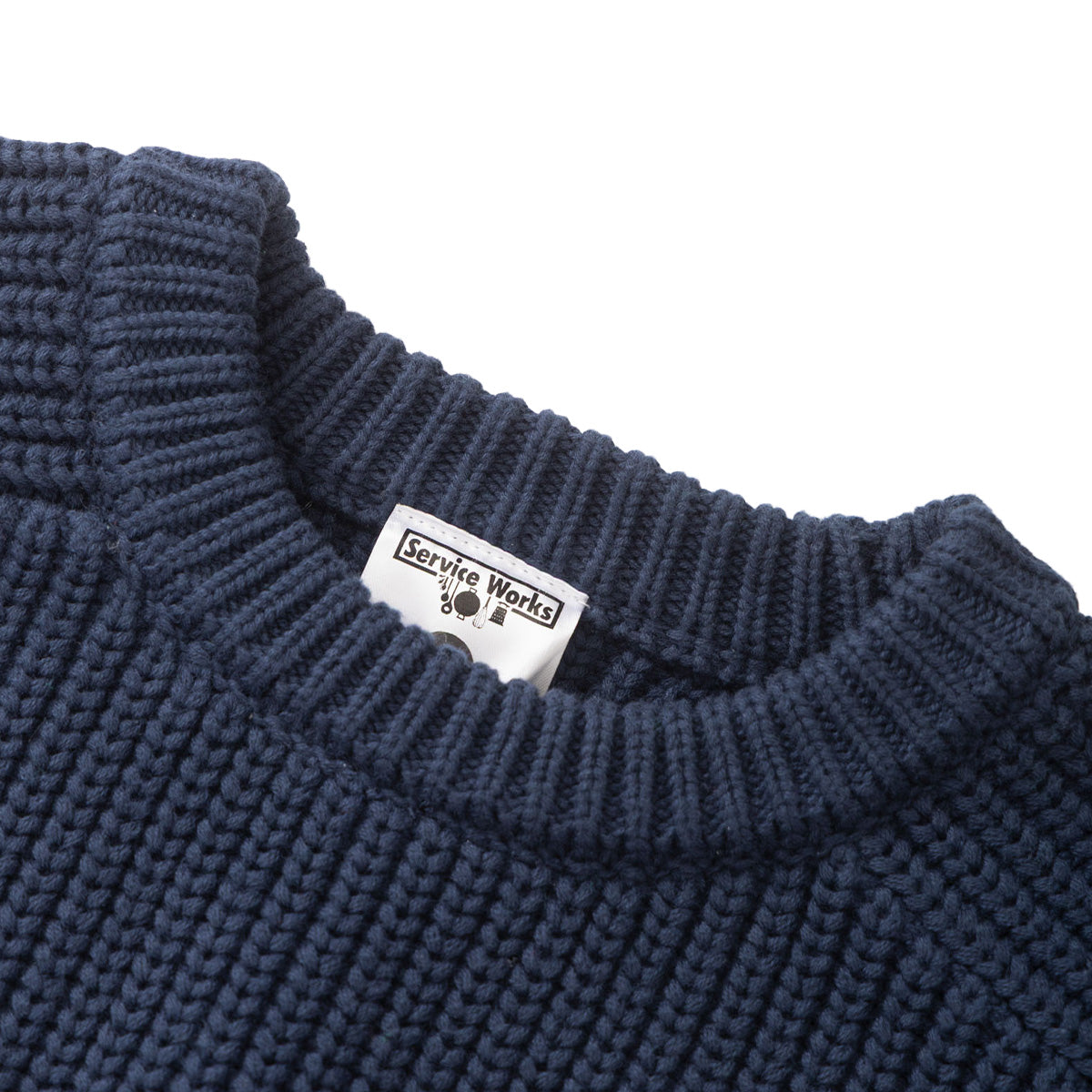 Service Works Artichoke Chunky Knit Sweater Navy