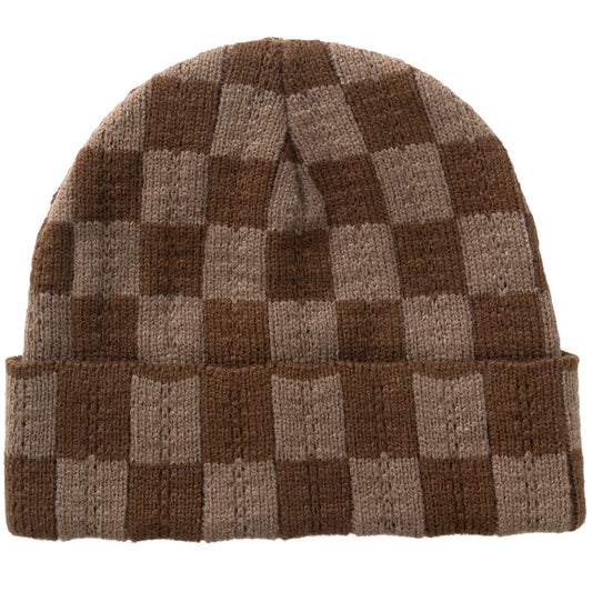 Service Works Chunky Check Beanie Brown