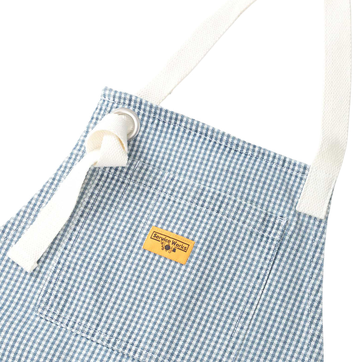 Service Works House Gingham Apron Blue