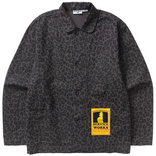 Service Works Patterned Easy Chef Shirt Black Leopard