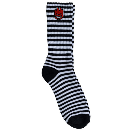 Spitfire Bighead Fill Emb Stripe Sock Black/White