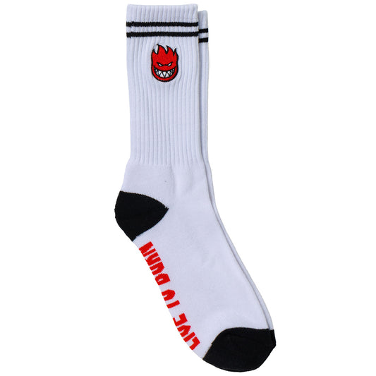 Spitfire Bighead Fill Embroidery Socks White/Black/Red