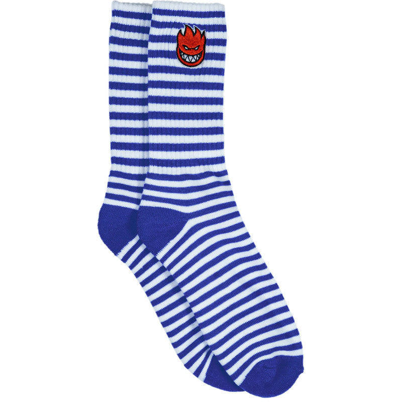 Spitfire Bighead Fill Stripe Emb Socks Blue/White