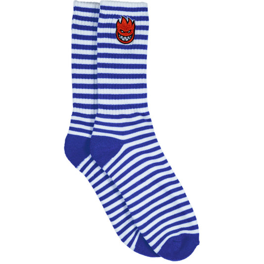 Spitfire Bighead Fill Stripe Emb Socks Blue/White