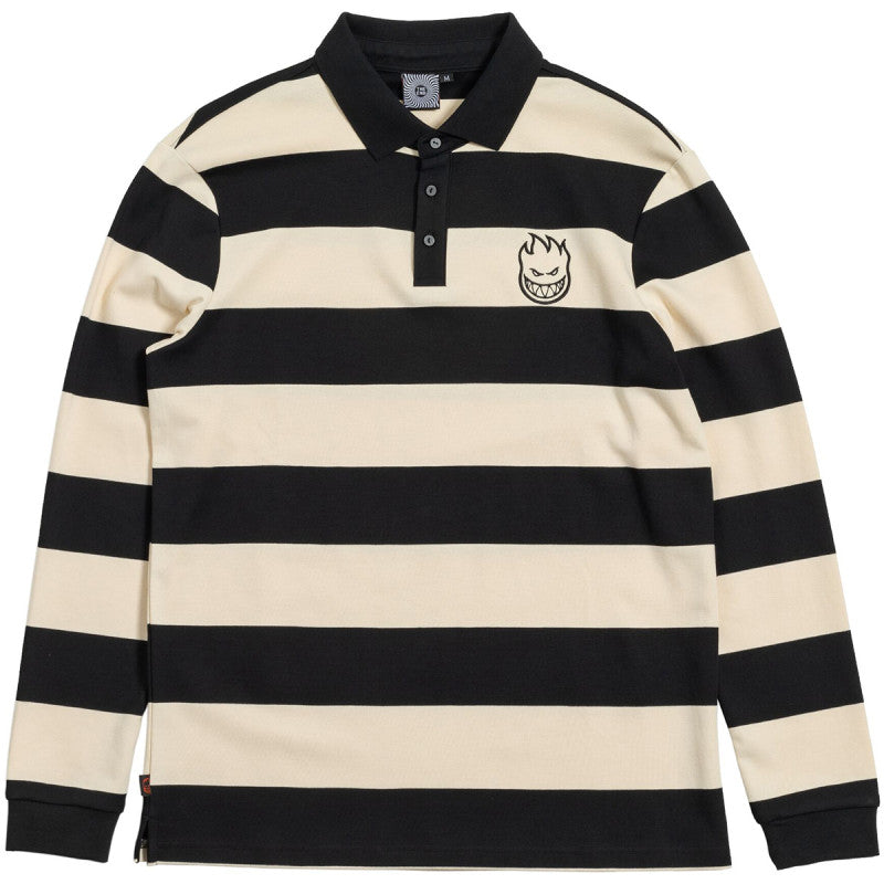 Spitfire Bighead Rugby Longsleeve Rugby Shirt Off White/Black