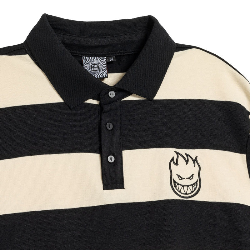 Spitfire Bighead Rugby Longsleeve Rugby Shirt Off White/Black