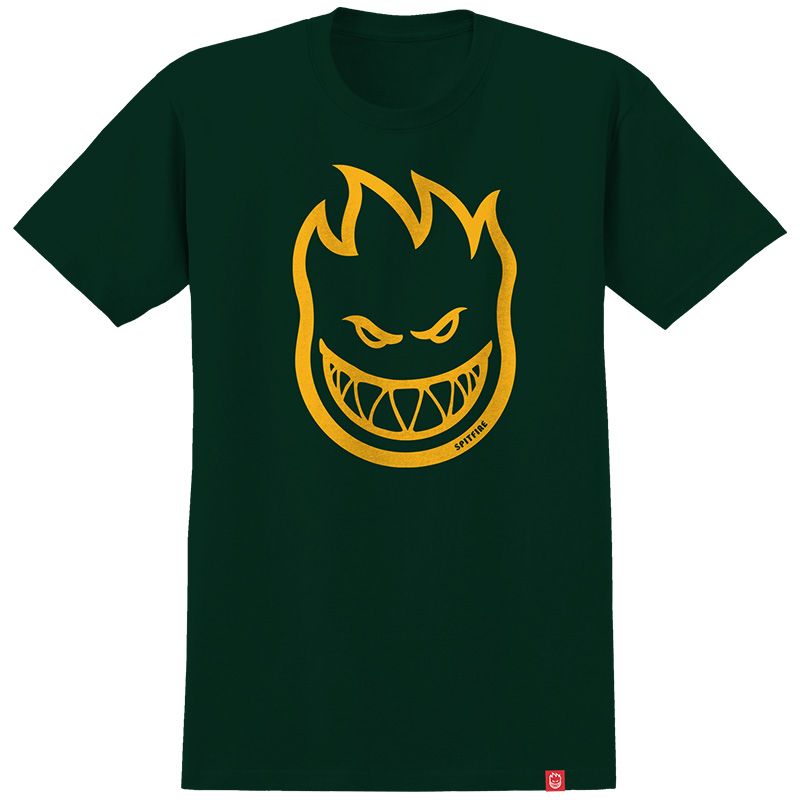 Spitfire Bighead T-Shirt Forest Green/Gold