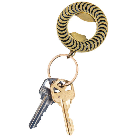 Spitfire Classic Swirl Bottle Opener Keychain Antique Brass/Black