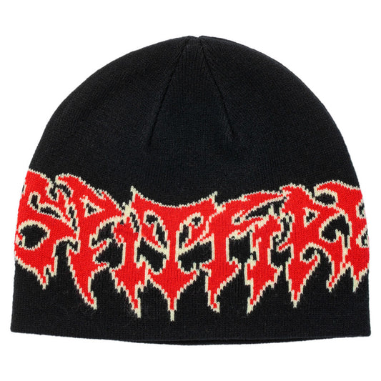Spitfire Demon Script Skully Beanie Black/Red/Cream