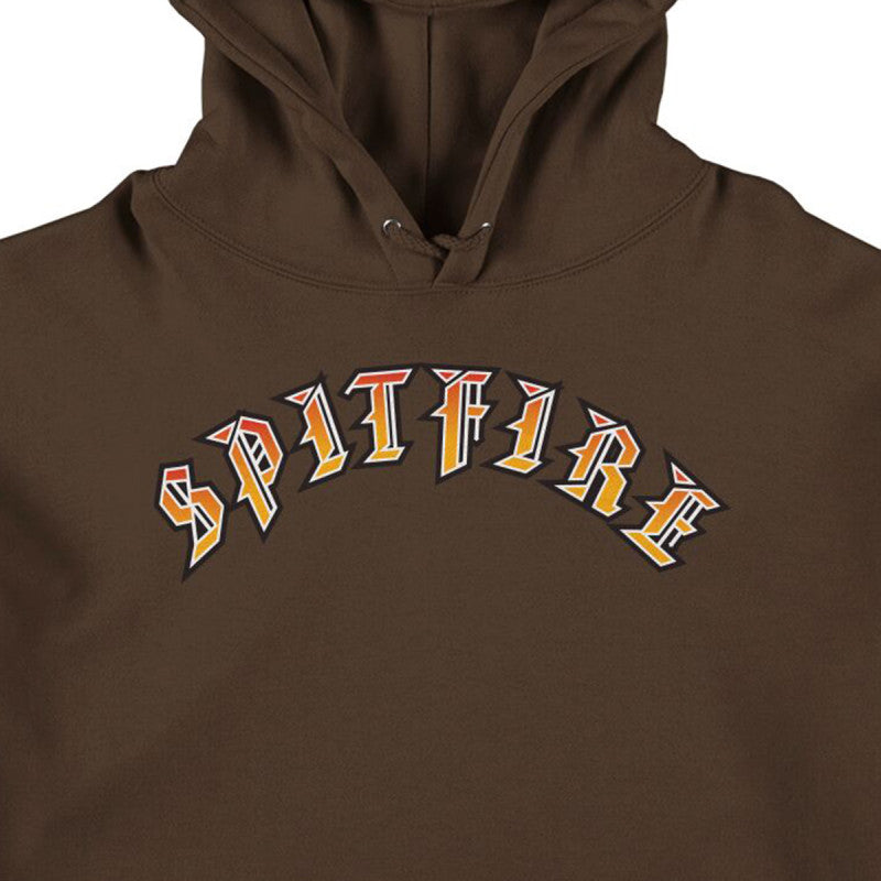 Spitfire Old E Bighead Fill Sleeve Hoodie Brown Gold