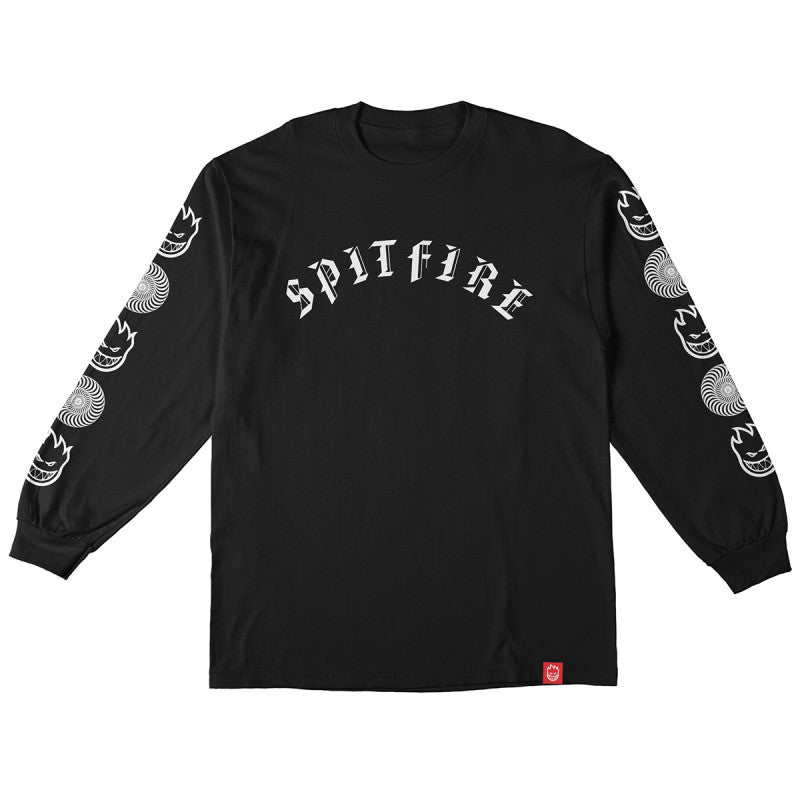 Spitfire Old E Combo Sleeve Longsleeve T-Shirt Black/White