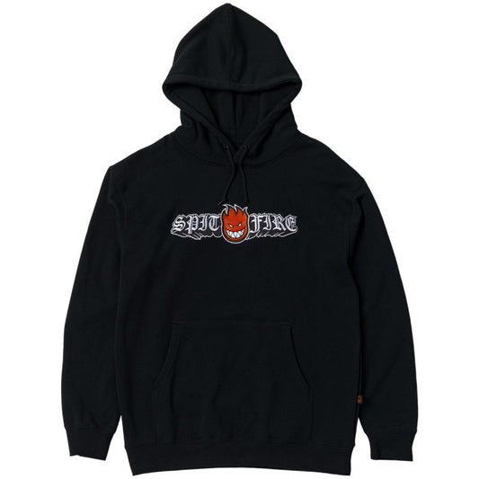 Spitfire Old E Drop Bighead Emb Custom Hooded Sweater Black