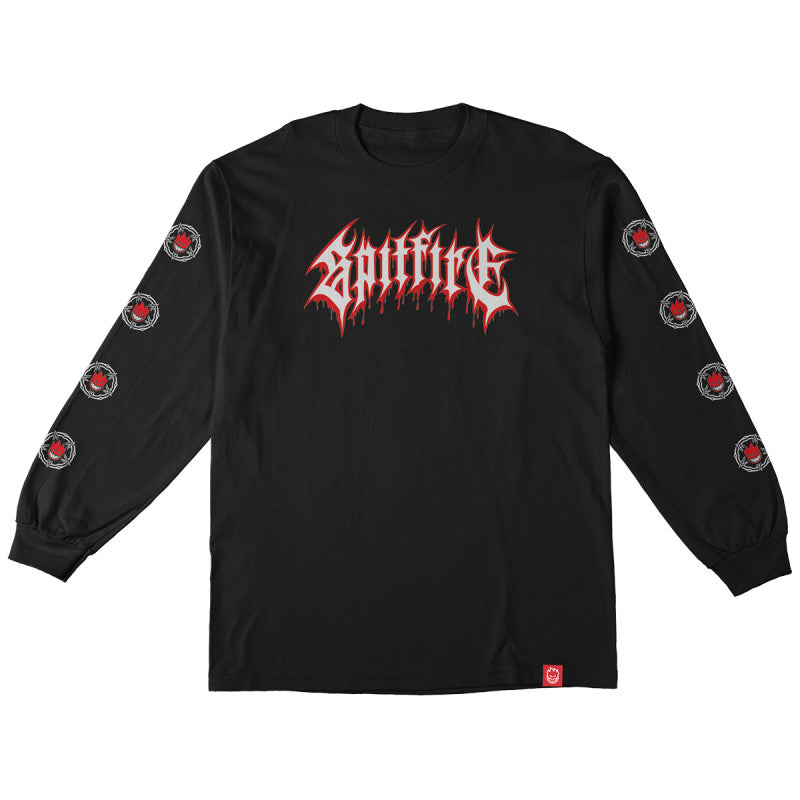 Spitfire Pentagram Drip Premium Print Longsleeve T-Shirt Black