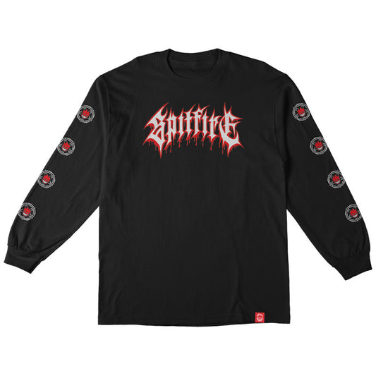 Spitfire Pentagram Drip Premium Print Longsleeve T-Shirt Black