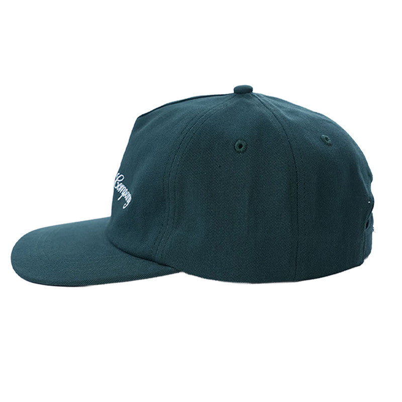 The Loose Company Script Logo Unconstructed 5 Panel Forest Green