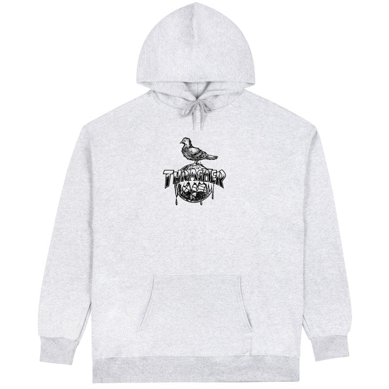 Thrasher X Anti Hero Cover The Earth Hoodie Ash Grey