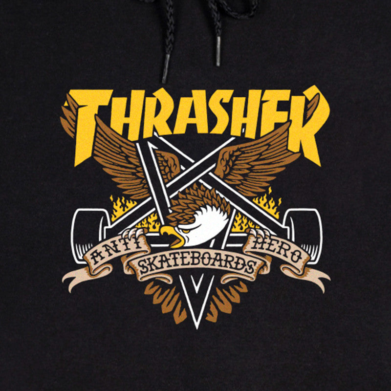 Thrasher X Anti Hero Eaglegram Hoodie Black