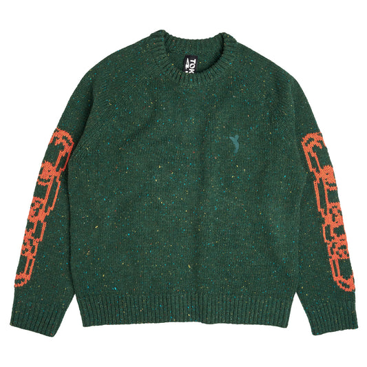 Token Chains Knit Sweater Dark Green