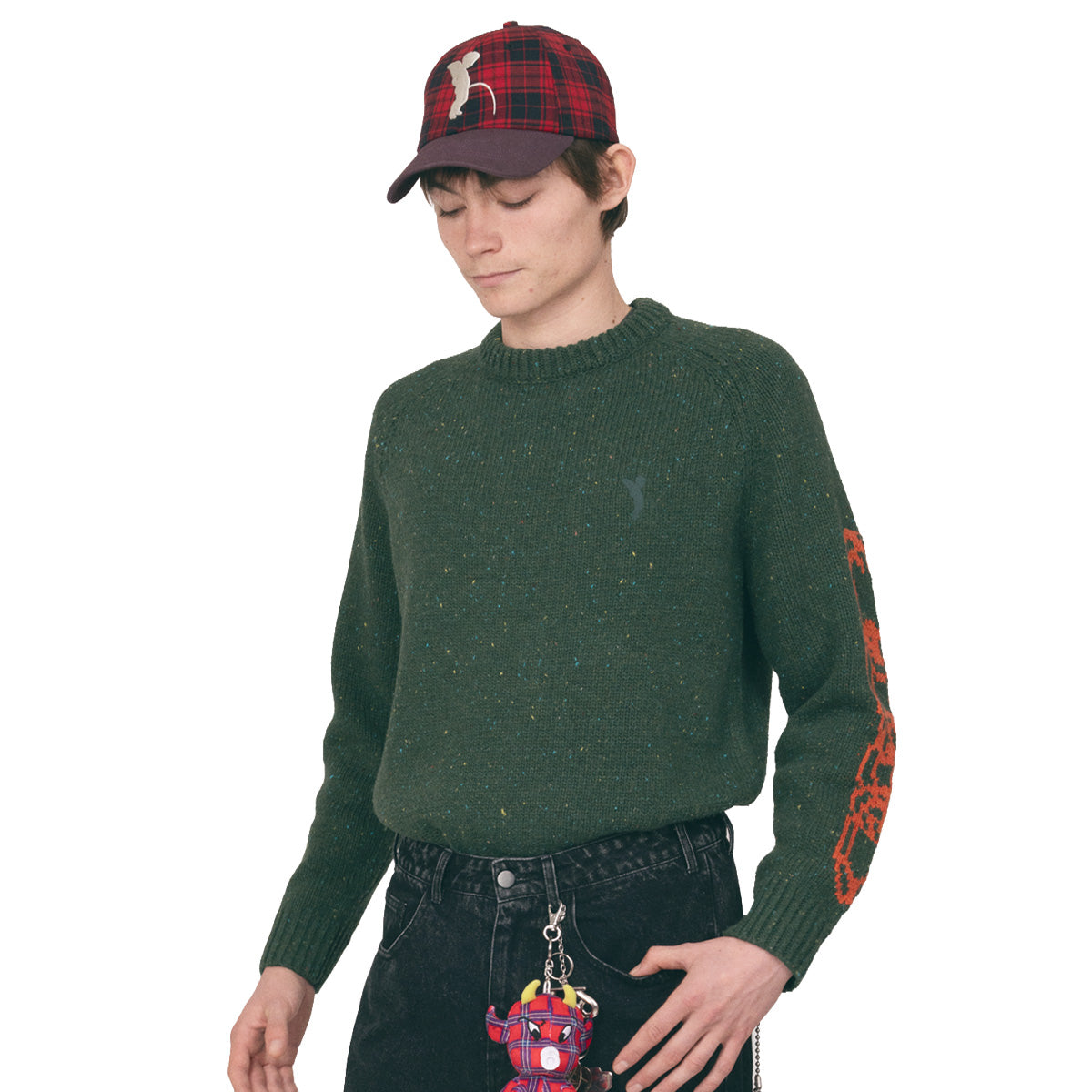 Token Chains Knit Sweater Dark Green