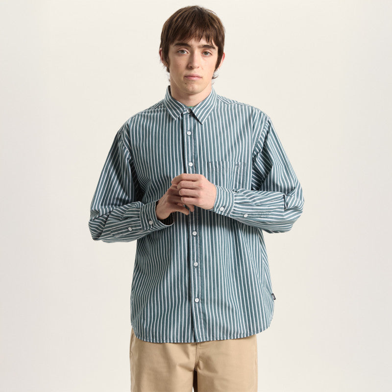 Vans Dobby Stripe Longsleeve Shirt Mystic Moss