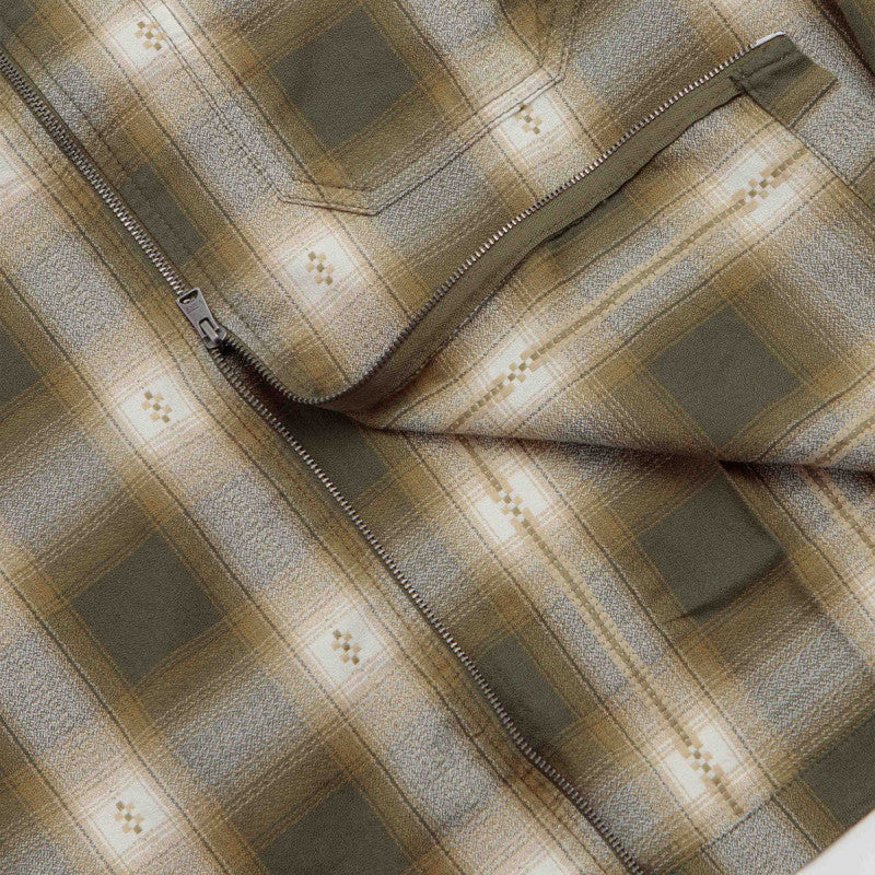 Vans Larkspur Zip Plaid Flannel Shirt Mossy Olive