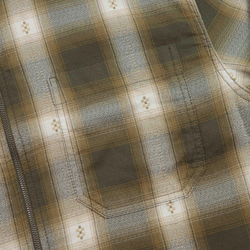Vans Larkspur Zip Plaid Flannel Shirt Mossy Olive