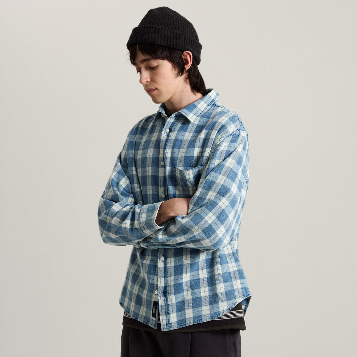 Vans Lawson Vintage Indigo Longsleeve Shirt Bleach Indigo
