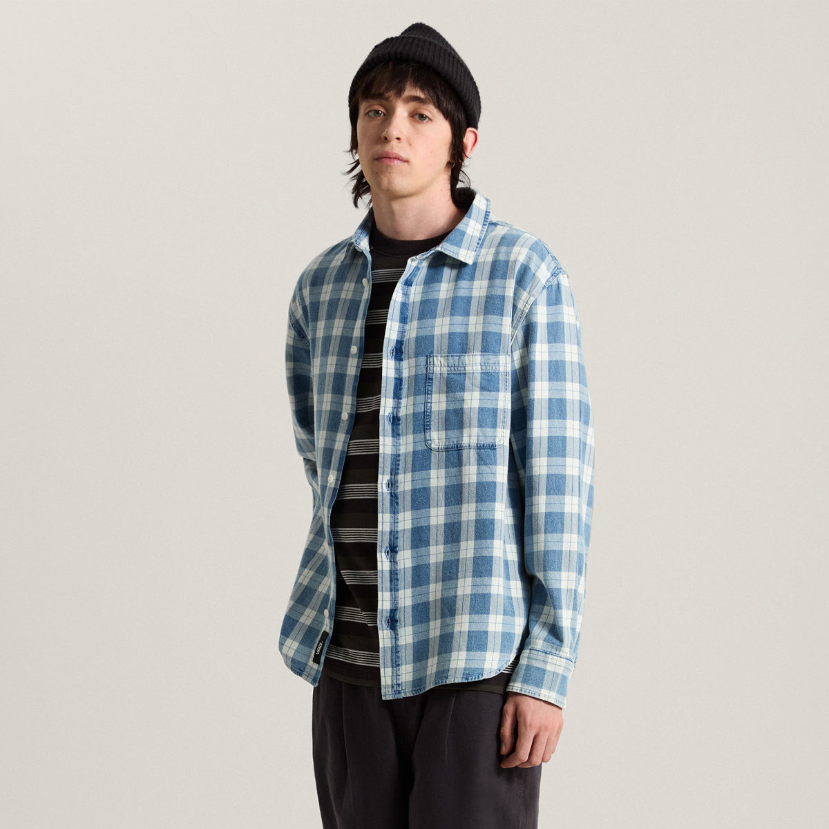 Vans Lawson Vintage Indigo Longsleeve Shirt Bleach Indigo
