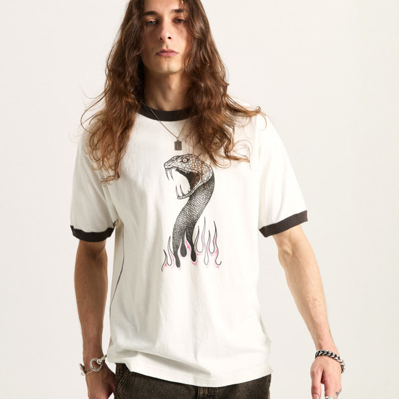 Vans MTE Skate Mike G Snake Flame Ringer T-Shirt Marshmallow