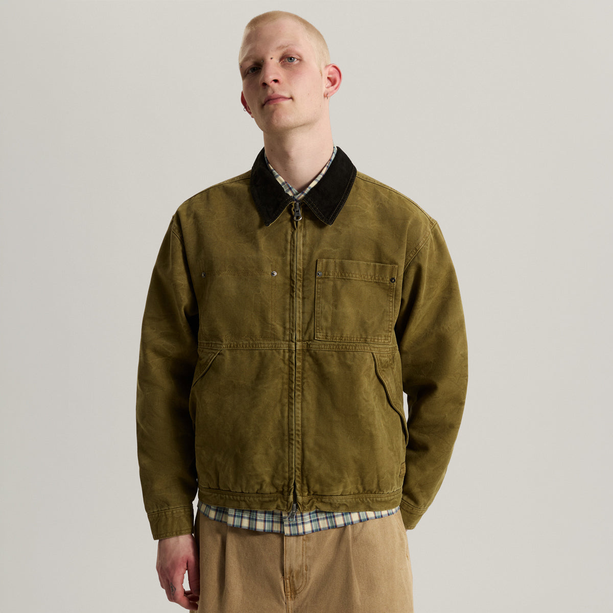 Vans Nico Chore Canvas Jacket Olive Brown