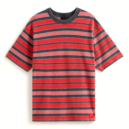 Vans Pique Stripe Knit T-Shirt Racing Red