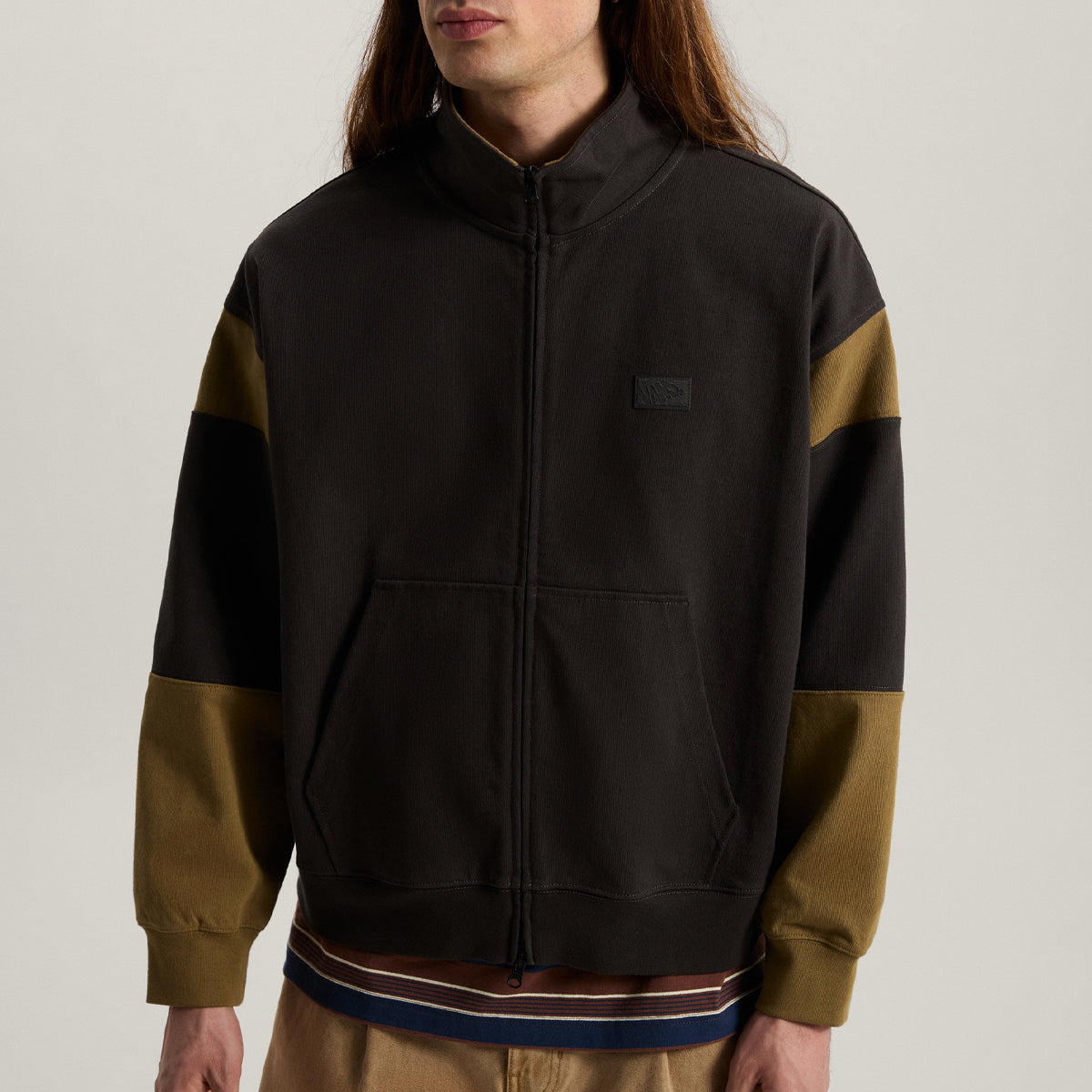 Vans Retro Sport Mock Neck Full Zip Sweater Faded Black