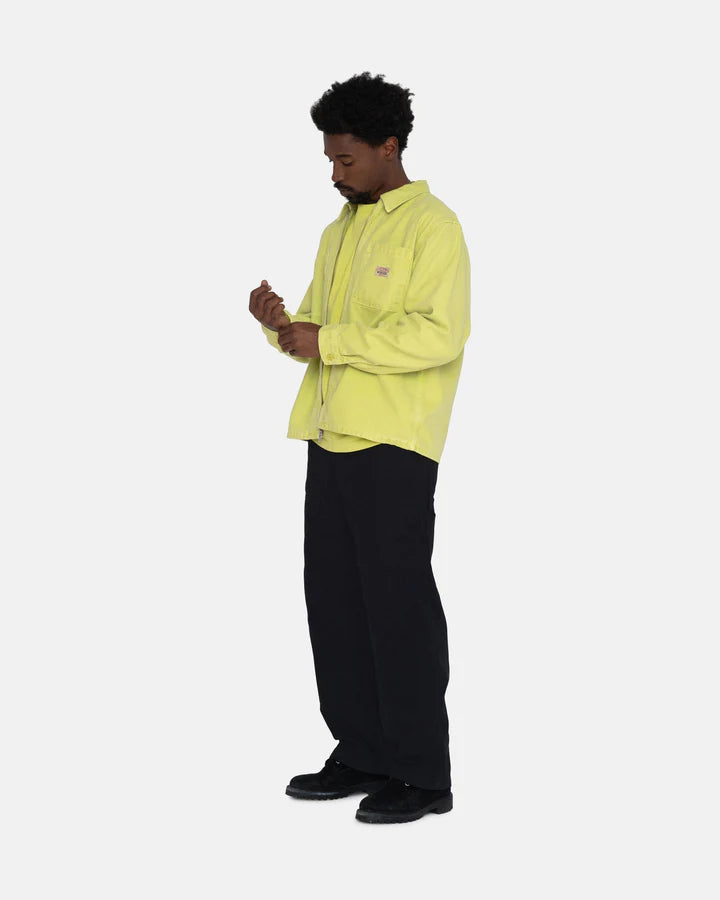 Stüssy Washed Canvas Zip Shirt Lime