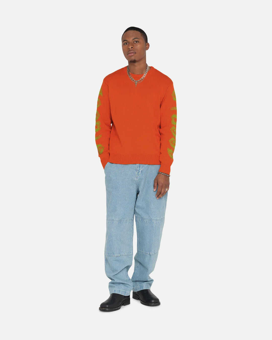 Stussy Sleeve Logo Sweater Orange