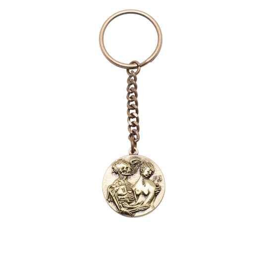 Fucking Awesome Coin Keychain Gold