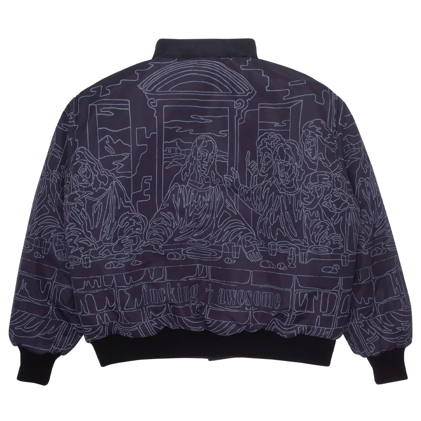Fucking Awesome Refflective Varsity Puffer Jacket Letterman/Last Supper