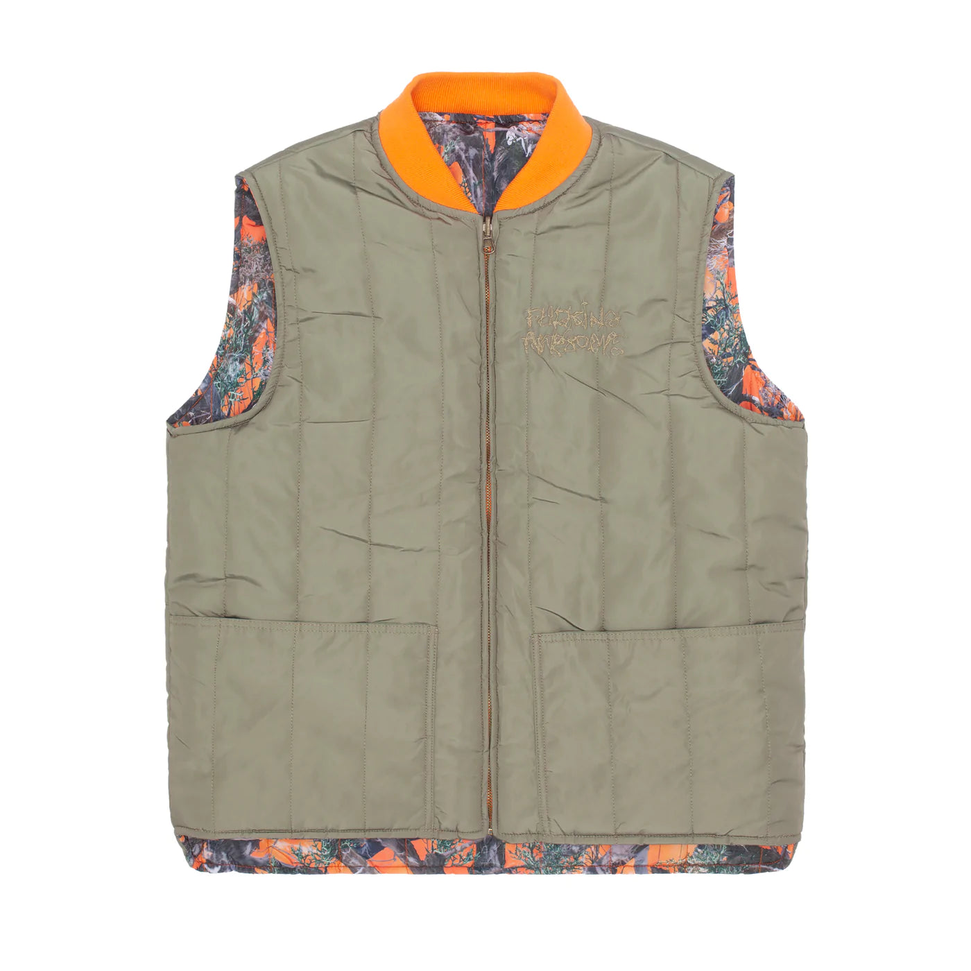 Fucking Awesome Quilted Reversible Camo Vest Reversible