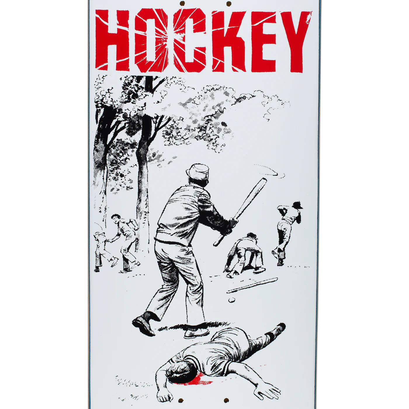 Hockey Baseball White Skateboard Deck 8.0