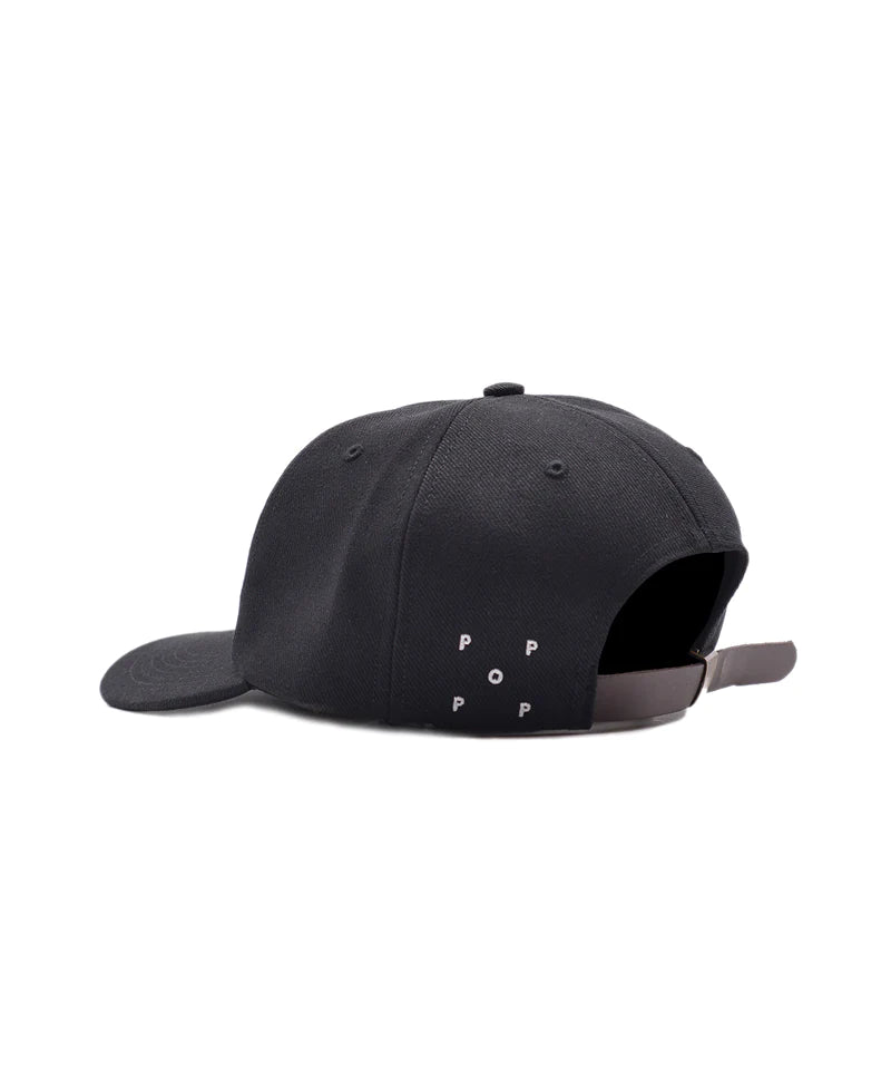 POP O 6 Panel Hat Black/White