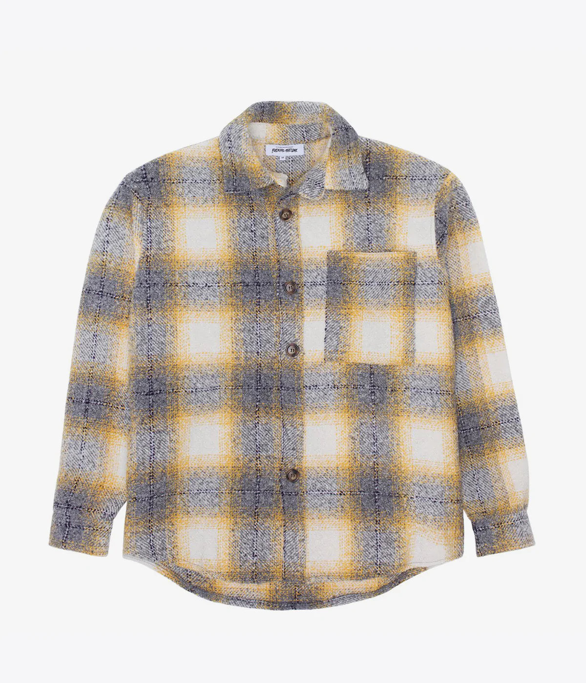 Fucking Awesome Heavy Oversized Flannel Shirt Yellow/Grey