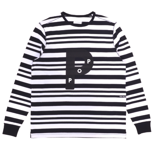 POP Big P Striped Longsleeve T-Shirt Black/White
